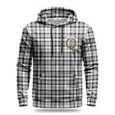 Scott Black & White Modern Tartan Crest Hoodie